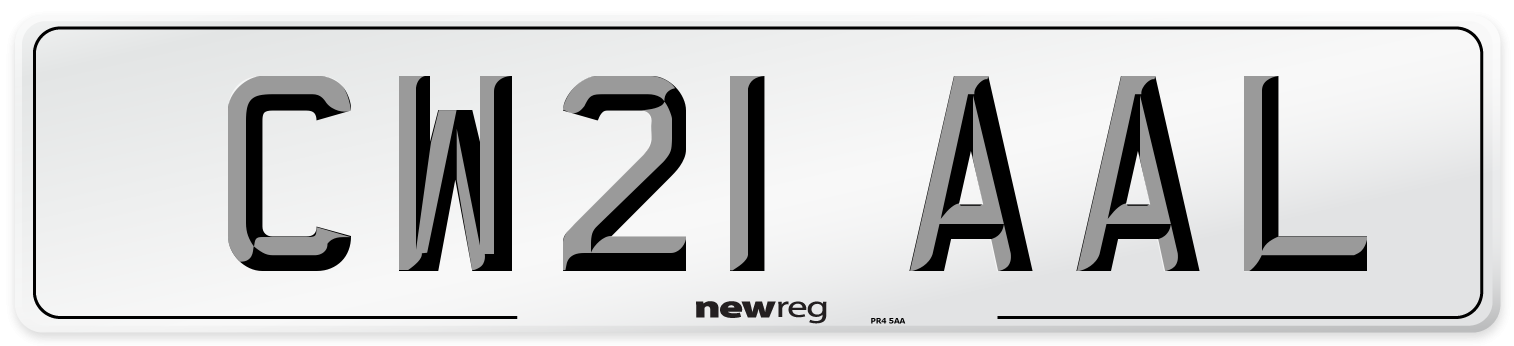 CW21 AAL Number Plate from New Reg